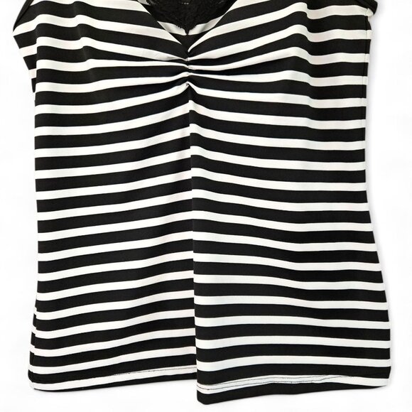 White House Black Market Womens Striped Lace-Trim Camisole Black & White Size M - Picture 5 of 7